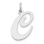 Load image into Gallery viewer, 14K White Gold Large Fancy Script Initial Letter C Charm Pendant
