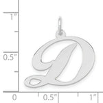 Load image into Gallery viewer, 14K White Gold Large Fancy Script Initial Letter D Charm Pendant
