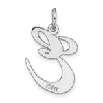 Load image into Gallery viewer, 14K White Gold Large Fancy Script Initial Letter E Charm Pendant
