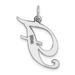 Load image into Gallery viewer, 14K White Gold Large Fancy Script Initial Letter F Charm Pendant
