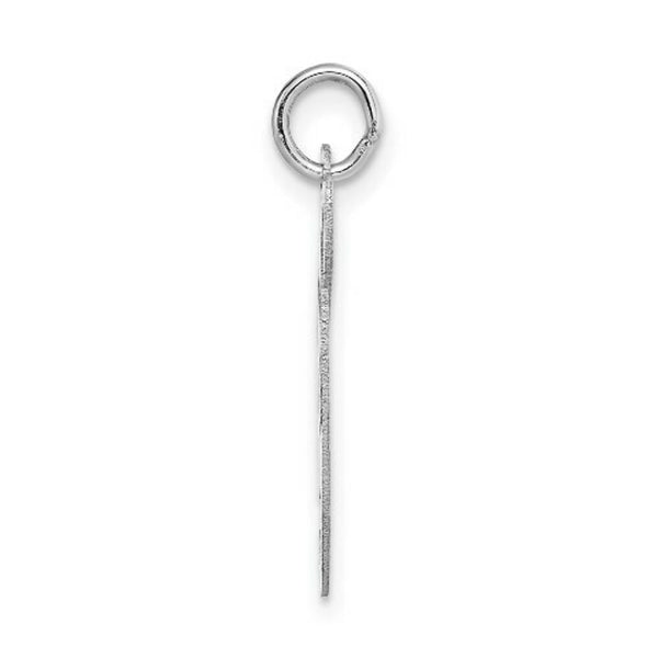 14K White Gold Large Fancy Script Initial Letter G Charm Pendant