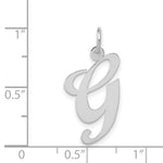 Load image into Gallery viewer, 14K White Gold Large Fancy Script Initial Letter G Charm Pendant
