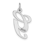 Load image into Gallery viewer, 14K White Gold Large Fancy Script Initial Letter G Charm Pendant
