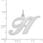 Load image into Gallery viewer, 14K White Gold Large Fancy Script Initial Letter H Charm Pendant
