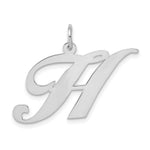 Load image into Gallery viewer, 14K White Gold Large Fancy Script Initial Letter H Charm Pendant
