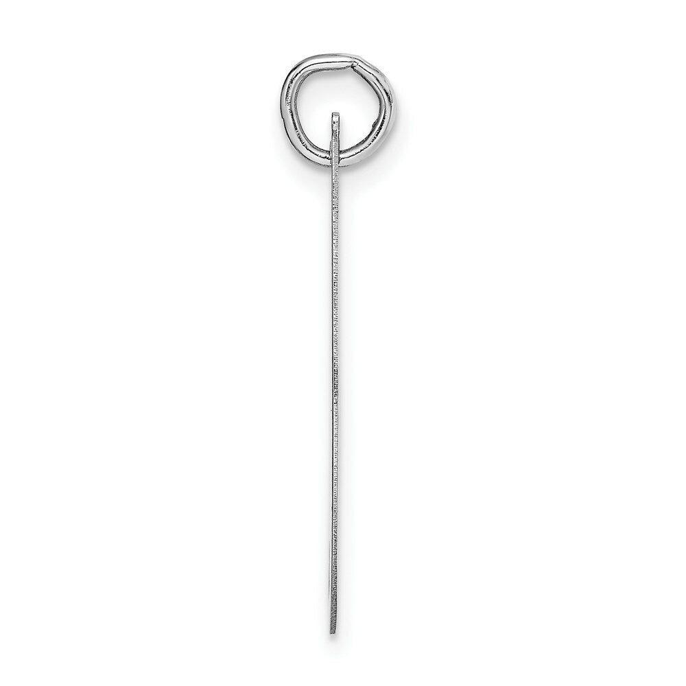 14K White Gold Large Fancy Script Initial Letter I Charm Pendant