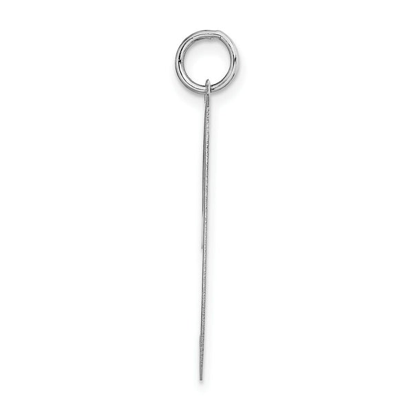 14K White Gold Large Fancy Script Initial Letter J Charm Pendant
