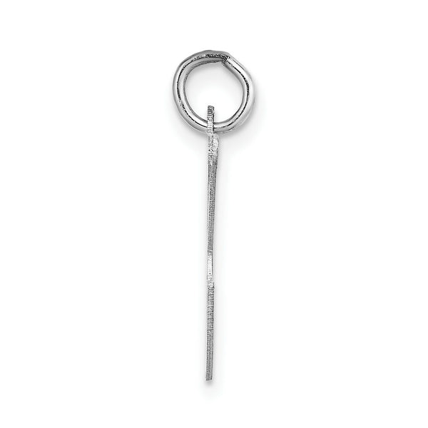 14K White Gold Large Fancy Script Initial Letter K Charm Pendant