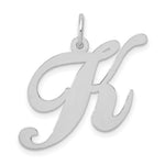 Load image into Gallery viewer, 14K White Gold Large Fancy Script Initial Letter K Charm Pendant
