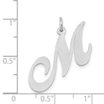 Load image into Gallery viewer, 14K White Gold Large Fancy Script Initial Letter M Charm Pendant
