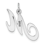 Load image into Gallery viewer, 14K White Gold Large Fancy Script Initial Letter M Charm Pendant
