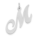 Load image into Gallery viewer, 14K White Gold Large Fancy Script Initial Letter M Charm Pendant
