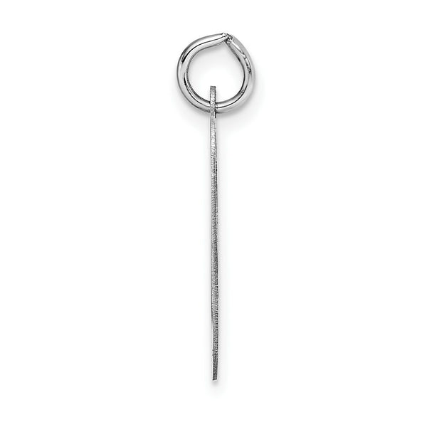 14K White Gold Large Fancy Script Letter Initial O Charm Pendant