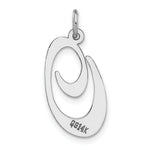 Load image into Gallery viewer, 14K White Gold Large Fancy Script Letter Initial O Charm Pendant
