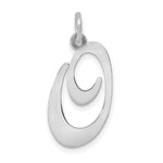 Load image into Gallery viewer, 14K White Gold Large Fancy Script Letter Initial O Charm Pendant
