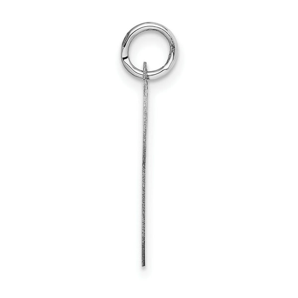 14K White Gold Large Fancy Script Initial Letter P Charm Pendant