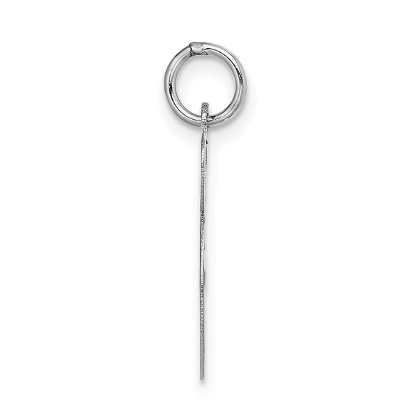 14K White Gold Large Fancy Script Initial Letter S Charm Pendant