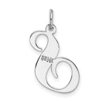 Load image into Gallery viewer, 14K White Gold Large Fancy Script Initial Letter S Charm Pendant
