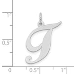 Load image into Gallery viewer, 14K White Gold Large Fancy Script Initial Letter T Charm Pendant
