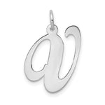 Load image into Gallery viewer, 14K White Gold Large Fancy Script Initial Letter V Charm Pendant
