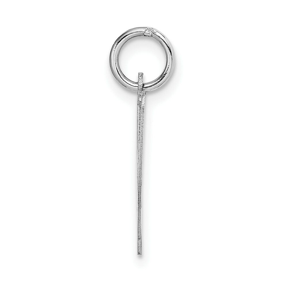 14K White Gold Large Fancy Script Initial Letter W Charm Pendant