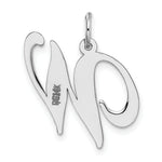 Load image into Gallery viewer, 14K White Gold Large Fancy Script Initial Letter W Charm Pendant
