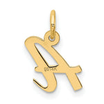 Load image into Gallery viewer, 14K Yellow Gold Small Script Initial Letter A Charm Pendant
