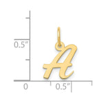 Load image into Gallery viewer, 14K Yellow Gold Small Script Initial Letter A Charm Pendant
