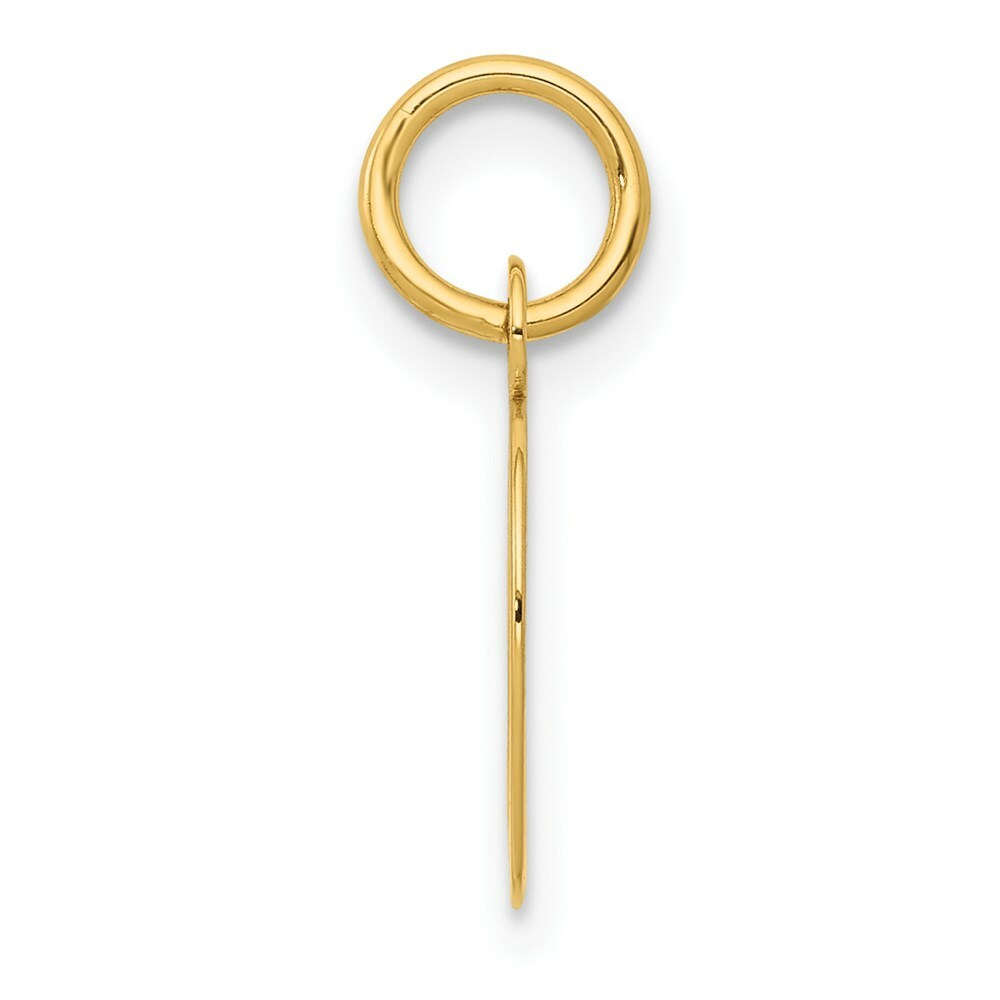 14K Yellow Gold Small Script Initial Letter D Charm Pendant