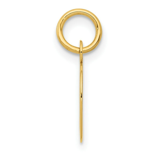 14K Yellow Gold Small Script Initial Letter D Charm Pendant
