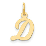 Load image into Gallery viewer, 14K Yellow Gold Small Script Initial Letter D Charm Pendant
