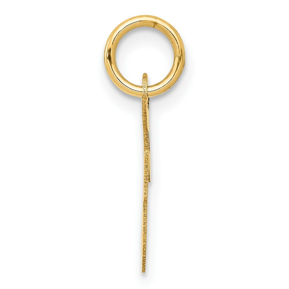 14K Yellow Gold Small Script Initial Letter F Charm Pendant