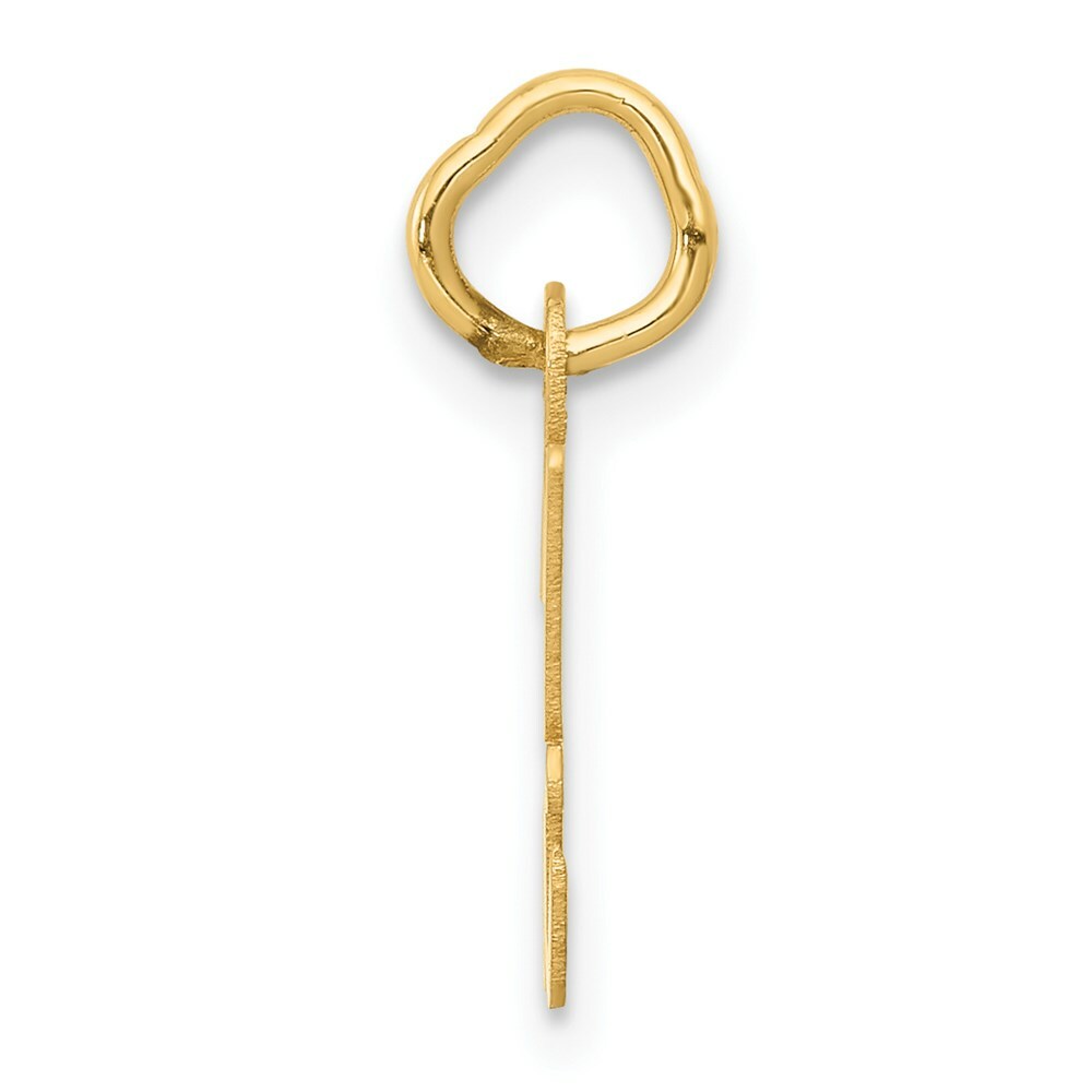 14K Yellow Gold Small Script Letter Initial H Charm Pendant