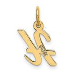 Load image into Gallery viewer, 14K Yellow Gold Small Script Letter Initial H Charm Pendant
