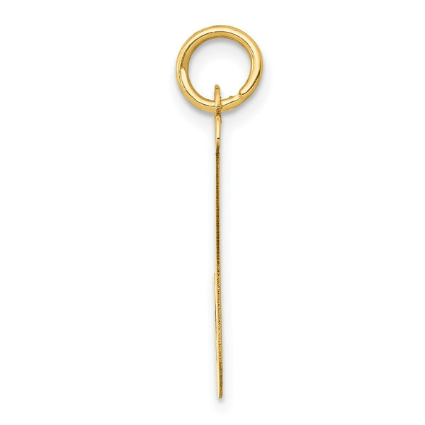 14K Yellow Gold Small Script Initial Letter J Charm Pendant