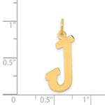 Load image into Gallery viewer, 14K Yellow Gold Small Script Initial Letter J Charm Pendant
