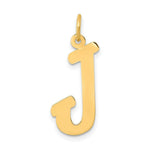Load image into Gallery viewer, 14K Yellow Gold Small Script Initial Letter J Charm Pendant
