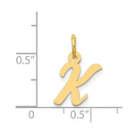 Load image into Gallery viewer, 14K Yellow Gold Small Script Initial Letter K Charm Pendant
