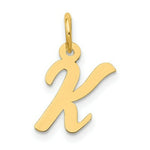 Load image into Gallery viewer, 14K Yellow Gold Small Script Initial Letter K Charm Pendant
