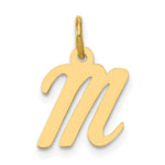 Load image into Gallery viewer, 14K Yellow Gold Small Script Initial Letter M Charm Pendant
