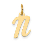 Load image into Gallery viewer, 14K Yellow Gold Small Script Initial Letter N Charm Pendant
