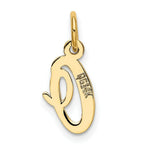 Load image into Gallery viewer, 14K Yellow Gold Small Script Initial Letter O Charm Pendant
