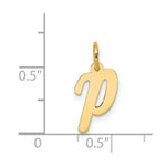 Load image into Gallery viewer, 14K Yellow Gold Small Script Initial Letter P Charm Pendant
