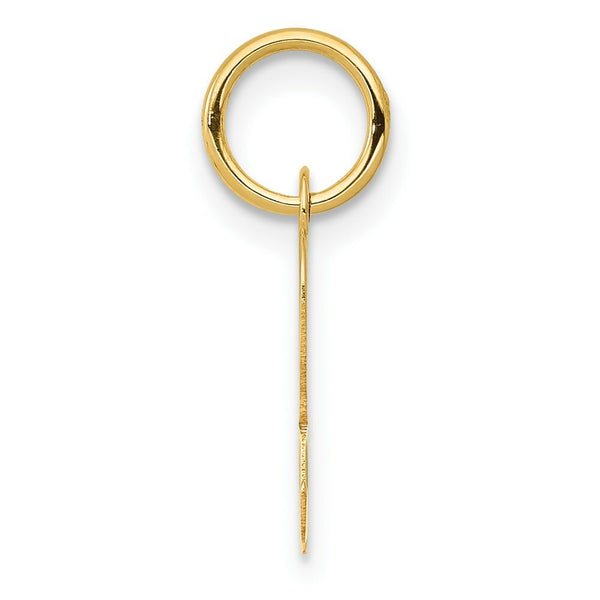 14K Yellow Gold Small Script Initial Letter R Charm Pendant