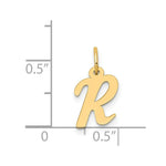 Load image into Gallery viewer, 14K Yellow Gold Small Script Initial Letter R Charm Pendant
