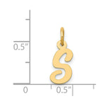 Load image into Gallery viewer, 14K Yellow Gold Small Script Initial Letter S Charm Pendant
