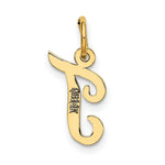 Load image into Gallery viewer, 14K Yellow Gold Small Script Letter Initial T Charm Pendant
