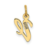Load image into Gallery viewer, 14K Yellow Gold Small Script Initial Letter V Charm Pendant
