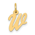 Load image into Gallery viewer, 14K Yellow Gold Small Script Initial Letter W Charm Pendant
