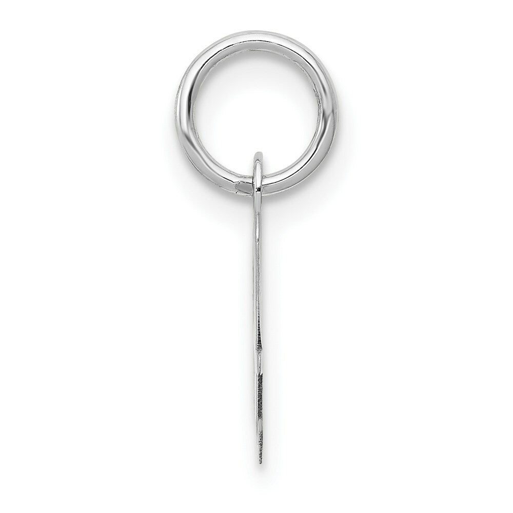 14K White Gold Small Script Letter Initial A Charm Pendant